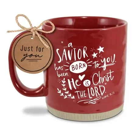 A Savior is Born, Christmas Mug, Red