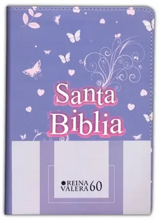 Biblia RVR 1960 Compacta Simil Piel Juvenil Mariposa Lila (Compact Size Bible Lilac Butterfly)