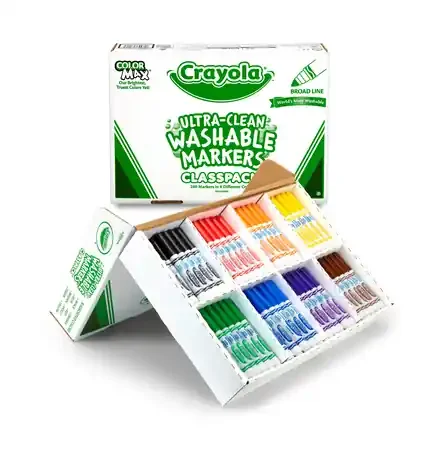 Crayola, Washable Broad Line Markers, 8 Colors, 200 Pieces