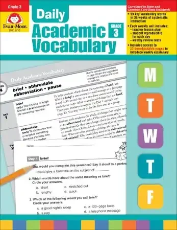 Daily Academic Vocabulary, Grade 3