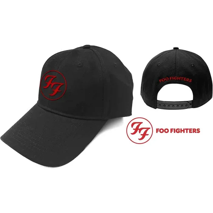 Foo Fighters ‘Red Circle Logo’ (Black) Baseball Cap