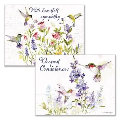 Hummingbird Sympathy Boxed Cards, Box of 12
