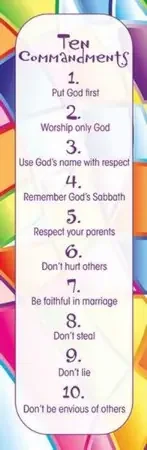 Kids Ten Commandments Bookmark (pkg. of 25)