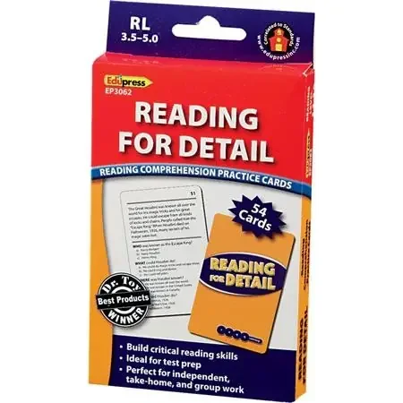 Reading Comprehension Practice Cards Reading for Detail, Blue Level