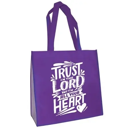 Trust In The Lord Eco Tote, Purple (Proverbs 3 5)